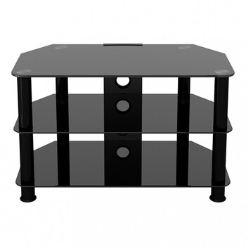 800mm Black Glass Tv Table Up To 42" Screen