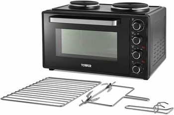 Tower 42L Mini Oven With Hot Plates Black