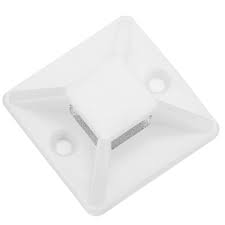 Cable Tie Mount White 6.2mm Hole 25X25 (Bag Of 100