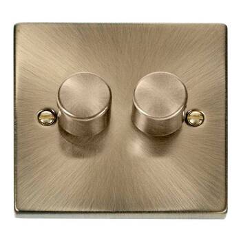 Deco Antique Brass 2G Single Plate Dimmer
