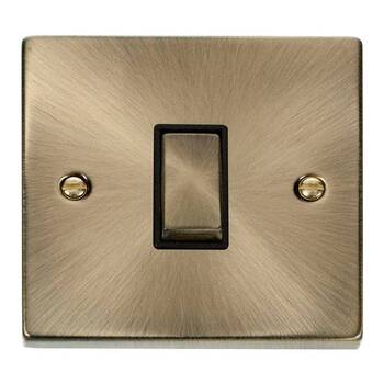 Antique Brass 1 Gang 2 Way Switch Black Insert