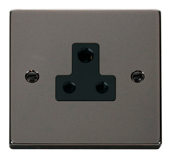 Click Deco Black Nickel 1G 5A Round Pin Socket