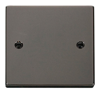 Click Deco Black Nickel Single Blank Plate