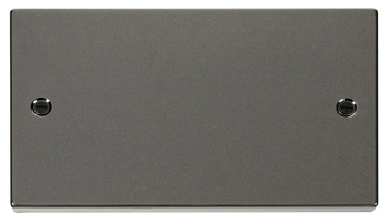 Click Deco Black Nickel Twin Blank Plate