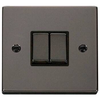 Click Deco Black Nickel 2 Gang 2 Way Switch
