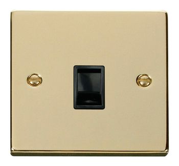 Deco Polished Brass Single Rj11 Socket Bl