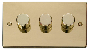 3 Gang Dimmer Brass 400W
