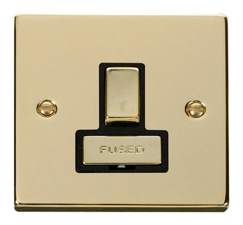Deco Polished Brass 13A Spur Switch Bl