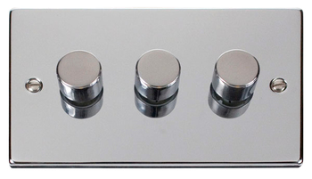 Deco Polished Chrome 3G Twin Plate Dimmer