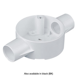 20mm PVC Conduit Through Box - White