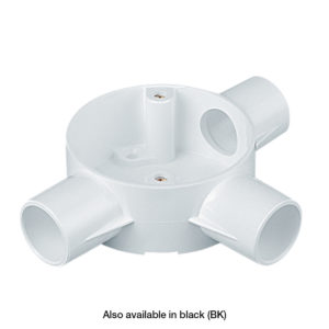 25MM PVC Conduit Tee Box - White