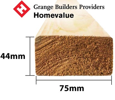 3X2 White Deal Rough (75mm X 44mm)