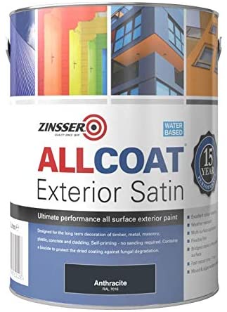 Zinsser Allcoat Exterior (Water Based) Satin 1L Anthracite (Ral 7016)